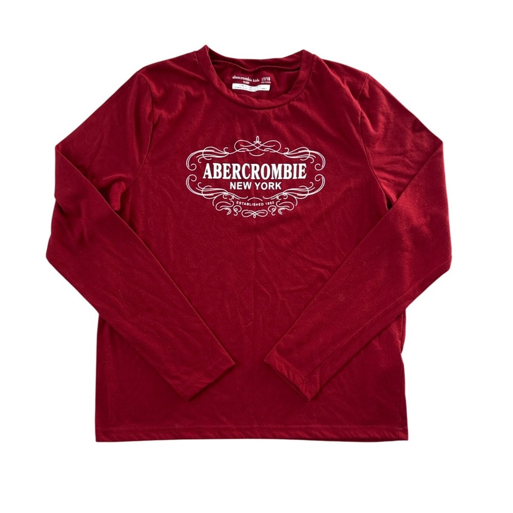 Abercrombie Kids sleep Long Sleeve Shirt Red New York Graphic Print Size 17‎ 18